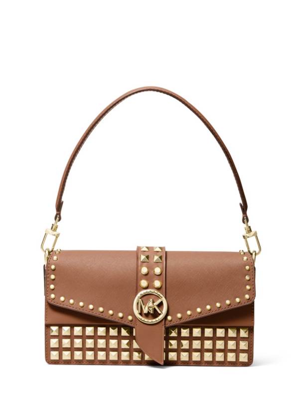 Damske Taška Cez Rameno Michael Kors Greenwich Medium Saffiano Leather Hnede - Kabelky Michael Kors Obchod | KJYSN-6275
